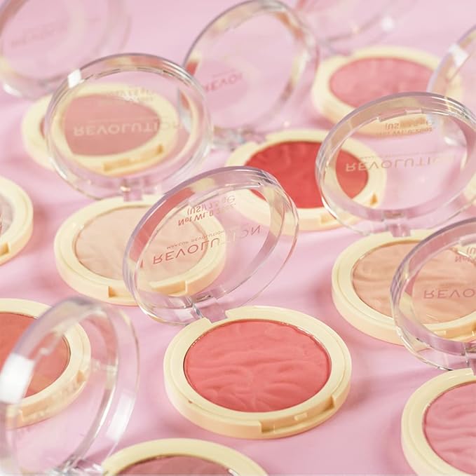 Revolution Beauty London, Blusher Reloaded, Pressed Powder Face Blusher, Highly Pigmented & Long-Lasting Formula, Pop My Cherry, 0.26 oz