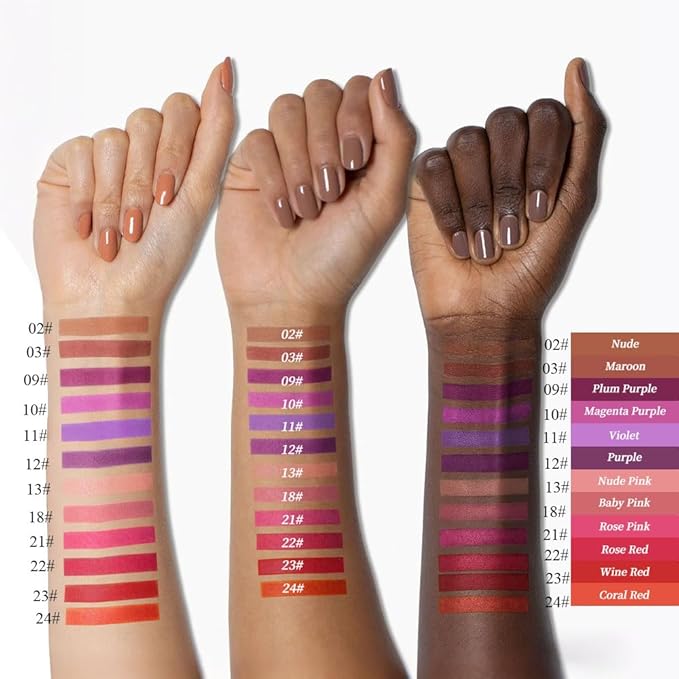 Violet Velvety Matte Lipstick for Women, Creamy Lipstick Long Lasting Waterproof, Women Gift Lipsticks, Longwear Lip Stick Makeup Smudge Proof, Rich Color Lipsticks Vegan & Cruelty Free