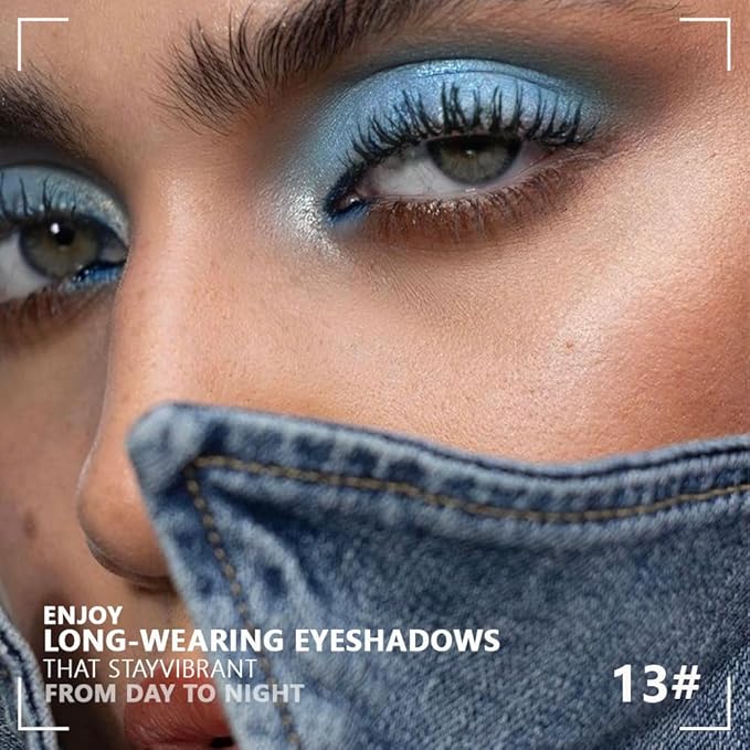 4 Colors Blue Gray Taupe Eye Shadow Powder Palette Makeup, Neutral Matte Shimmer Quad Eyeshadow Palette for Old Women Highly Pigmented Waterproof, paleta de sombras de ojos, Vegan, Cruelty-free