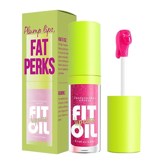 8 Colors Big Brush Head Lip Oil, Smooth Glossy Lip Glow Oil, Ultra-Hydrating & Nourishing, Long Lasting Fresh Transparent Tinted Plumping Lip Oil, Non-Sticky Formula (#03)