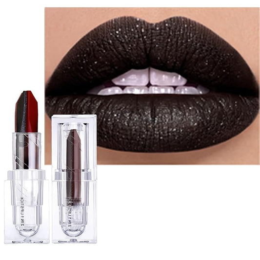 2 in 1 Dark Red Lipstick Black Lipstick Dual Sided, Lip stick for Women, One Stroke Two-Tone High Pigment Longlasting Waterproof Non-Stick Black Red Lipsticks for Christmas Cosplay (#05)