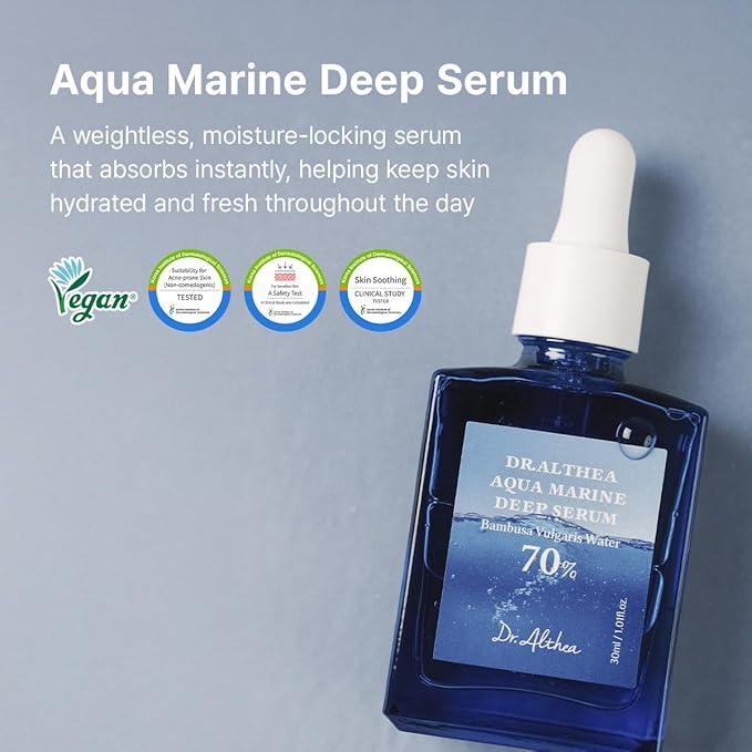 Dr.Althea Aqua Marine Deep Serum | Instant Hydration & Soothing Facial Serum for All Skin Types | Korean Vegan Skincare