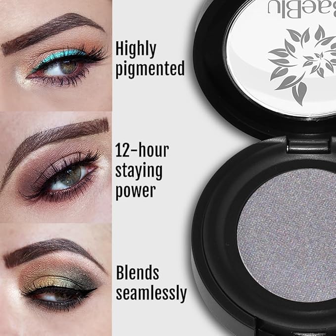 BaeBlu Hypoallergenic Eyeshadow Organic 100% Natural Finely Pressed Velvety Smooth Powder, Made in USA, Meteorite