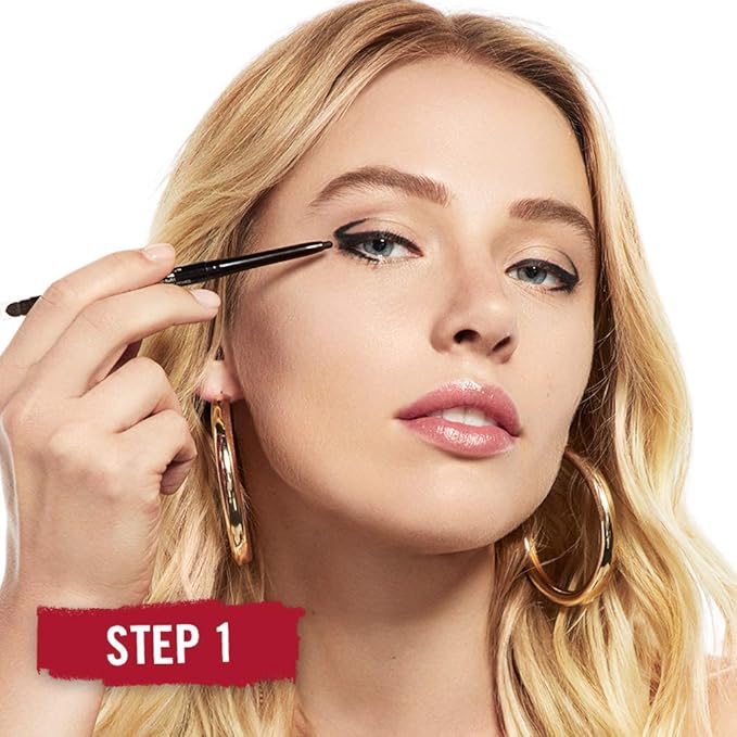 Rimmel London Exaggerate Waterproof Eye Definer Eyeliner,Highly Pigmented,Long-Wearing,Built-In Smudger,212,Rich Brown,0.01oz,(Pack of 2)