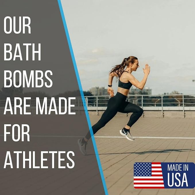 Pure Sport Peppermint Bath Bombs - Magnesium Epsom Salt and Natural Essential Oils for Soaking, Easter Basket Stuffers for Runners, Post Workout Muscle Recovery Soak for Athletes, USA Made