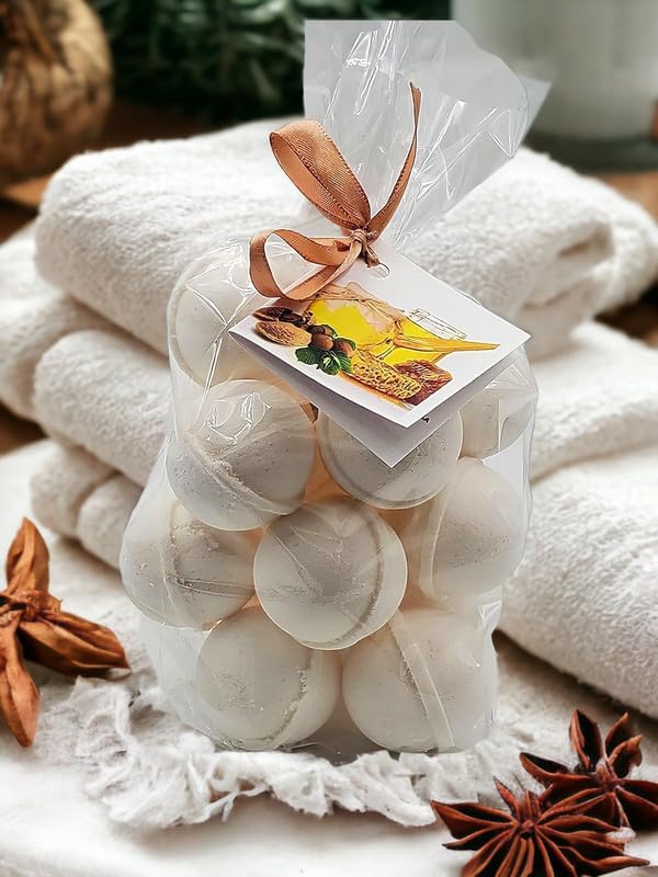 Bath Bombs Set of 14 Bombs 1 oz/ea, USA Handmade Bath Fizzies, Shea & Coco Butter | Moistrurizing | Birthday Gift Idea for Her/Him | Natural Ingredients Vegan & Cruelty Free - Amber Romance