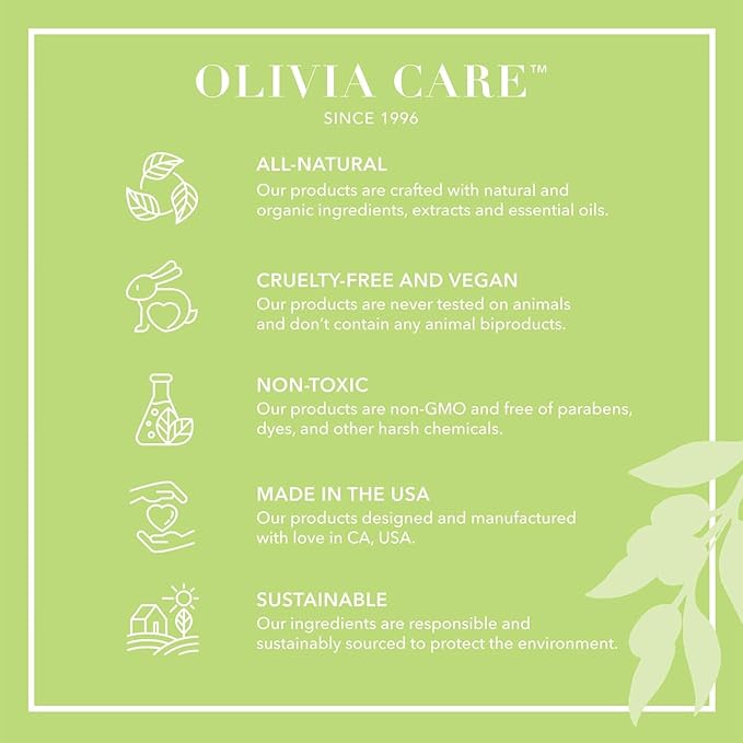 Olivia Care Bath & Body Bar Verbena Soap 4 Pack Gift Box Organic, Vegan & Natural Contains Olive Oil Repairs, Hydrates, Moisturizes & Deep Cleans Good for Sensitive Dry Skin Made in USA