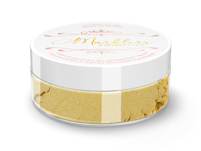 MARBLERS Fine Natural Mica Powder [Eggshell Yellow] 0.11oz (3g) | Highly Pigmented | Non-Toxic, Vegan, Cruelty-Free | Eyeshadow, Body Butter, Nail Polish, Nail Art | Party, Body, Face Makeup