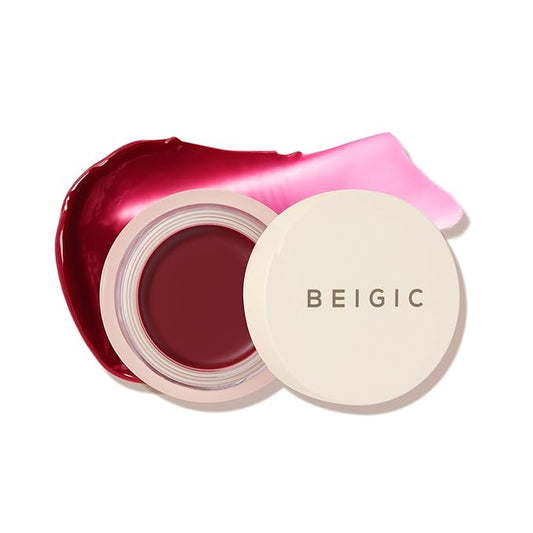 BEIGIC Flush Lip & Cheek Balm - Vegan Buildable & Blendable Multiuse Balm | Natural Flush & Glow | Glowy Blush for Cheeks | Dewy Korean Make Up Cream Blush | 02 Appeal - Mauve Plum, 0.14 fl.oz