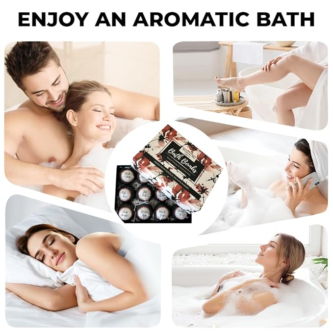 Bath Bombs for Women Relaxing with Inspirational Messages, 12 Natural and Organic Bath Bombs with Essential Oils & Skin Moisturizing Shea Butter. Easter Basket Essentials Gift for Wife, Girlfriend,