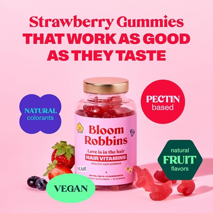 60 Hair Gummies for Faster Hair Growth Vitamins for Women & 5000 MCG Non-GMO Vegan Biotin Hair Skin and Nails Gummies - Hair Growth & Hair Skin and Nails Vitamins