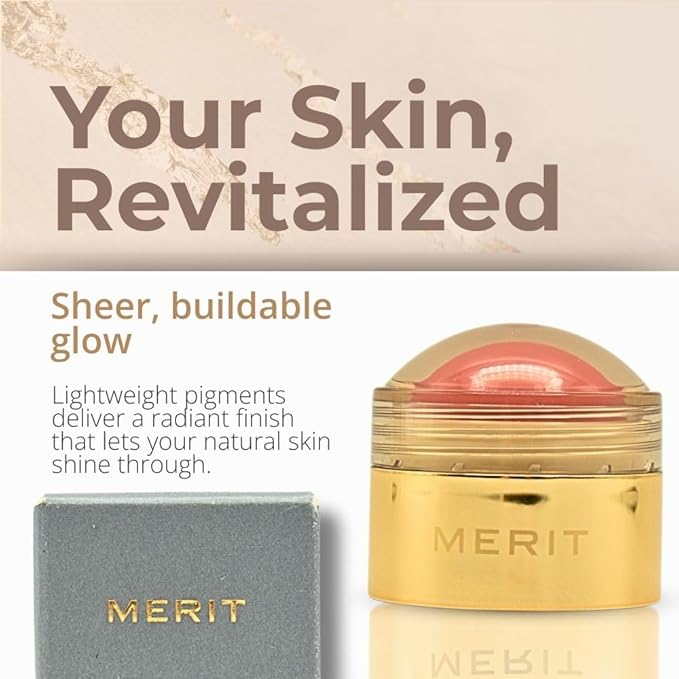 MERIT Flush Balm Cream Blush – Lusitano Soft Peach | Hydrating Radiant Cheek & Lip Tint Stick with Vitamin E | Lightweight, Buildable, Vegan & Cruelty-Free Blush