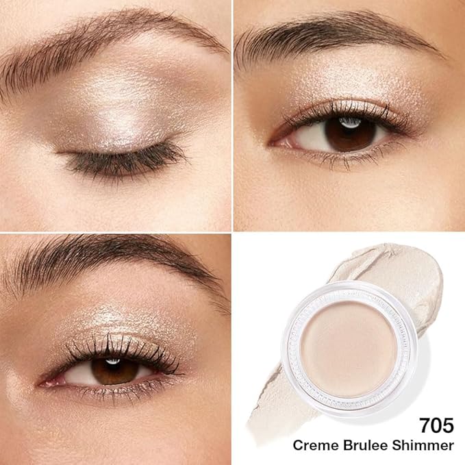 Kaely Single Cream Eyeshadow Pot, Creme Brulee Shimmer Eye Shadow for Older Women High Pigmented Waterproof, Natural Eyeshadow Palette Makeup Brightener, sombras en crema para ojos, Blendable, 705