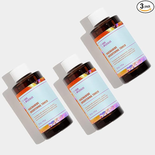 Good Molecules Niacinamide Brightening Toner Pack 3 – 120 ml / 4 fl oz Each | Facial Toner with Niacinamide & Arbutin for Even-Looking Skin