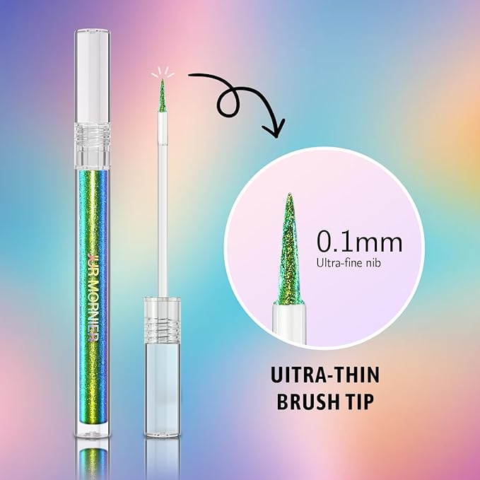 Multichrome Liquid Eyeshadow,Chameleon Eyeliner Colorful Eye Makeup,Metallic Holographic Waterproof Eye Liner Pen,Long Lasting Smooth High Pigment Eyeshadow Highlighter To Use (606) (#601)
