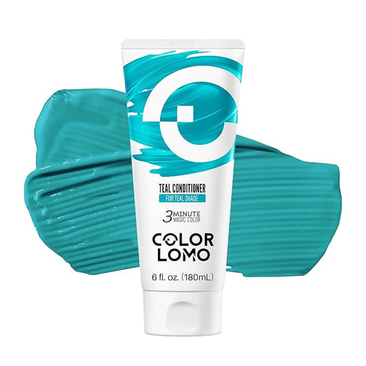 Semi Permanent Hair Color - 6 oz Color Depositing Conditioner with Shea Butter & Almond Oil- Color Conditioner Depositing Hair Mask - Vegan, Paraben, Ammonia & Sulfate Free -Teal