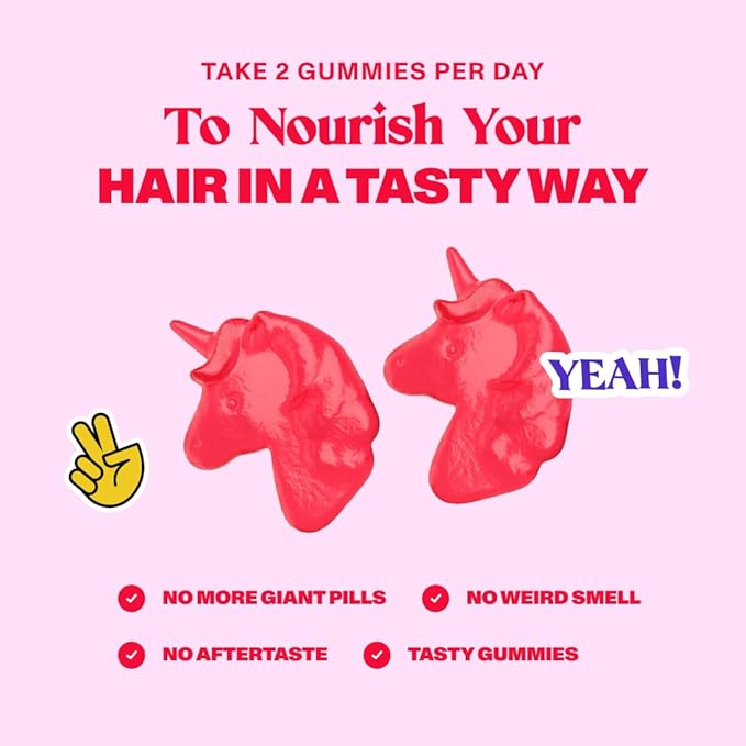 60 Hair Gummies for Faster Hair Growth Vitamins for Women & 5000 MCG Non-GMO Vegan Biotin Hair Skin and Nails Gummies - Hair Growth & Hair Skin and Nails Vitamins