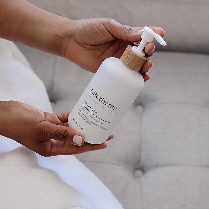 Lifetherapy Hydrating Body Lotion – Grounded | Clean, Skin-Loving Product| Vegan & Gluten Free | Lightweight | Thoughtfully Crafted Fragrance 12oz