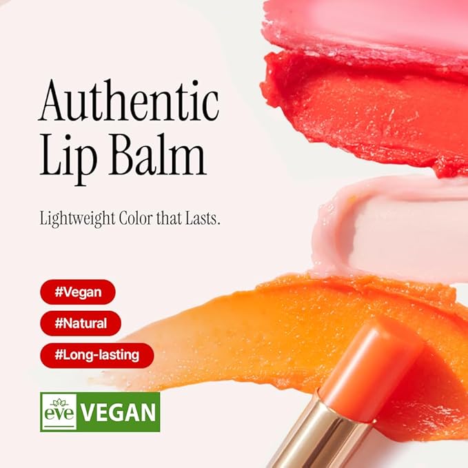 athé Authentic Lip Balm – Tinted, Moisturizing & Plumping, Long-Lasting Color, Non-Sticky, Vegan & Cruelty-Free