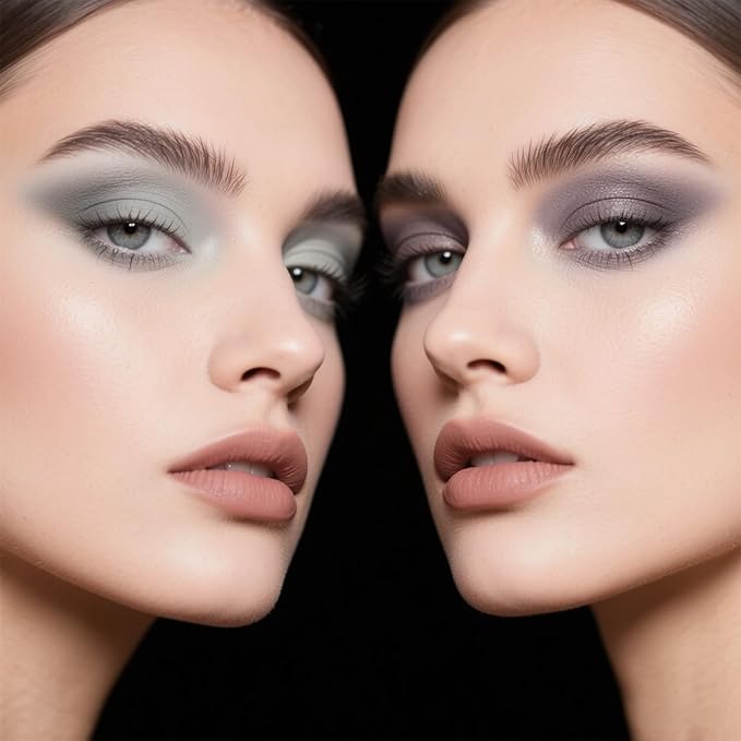 All Matte Neutral Eyeshadow Palette, Cool Toned Grey Smoky Eyeshadow Palette for Hazel Brown Eyes, High Pigmented Mauve Taupe Natural Eye Shadow Pallet for Mature Skin, Blendable & Long Last,Talc Free