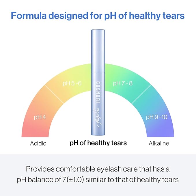 COSNORI Intensive Eyelash Serum - Korean Eyelash Root Care Serum for Healthier and Stronger Lashes - High Purity Protein, Plant-Based Collagen - Hypoallergenic Formula, Non-Irritating, 0.2 fl.oz