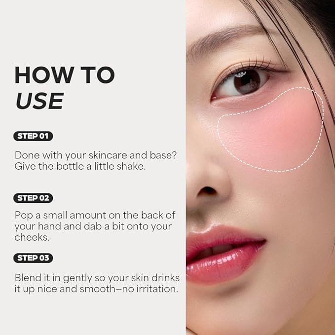 House of Hur Moist Ampoule Blusher with 50% Moisture Essence | Hydrating & Long-Lasting Blush | 0.33 fl. oz. (9 Shades) - Cherry Blossom