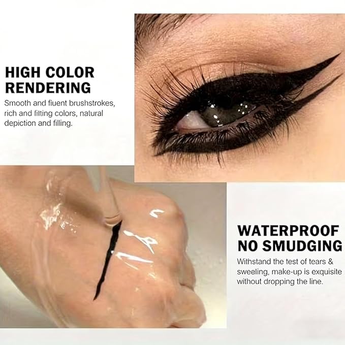 4Pcs Retractable Creamy Eyeliner & Eyeshadow Sticks for Women, Black White Brown Blue Purple Green Gray Colors, Ultra Pigmented Eye Pencils, Matte Satin Finish,Vegan,Cruelty-Free (4 Pcs: 02# Black)