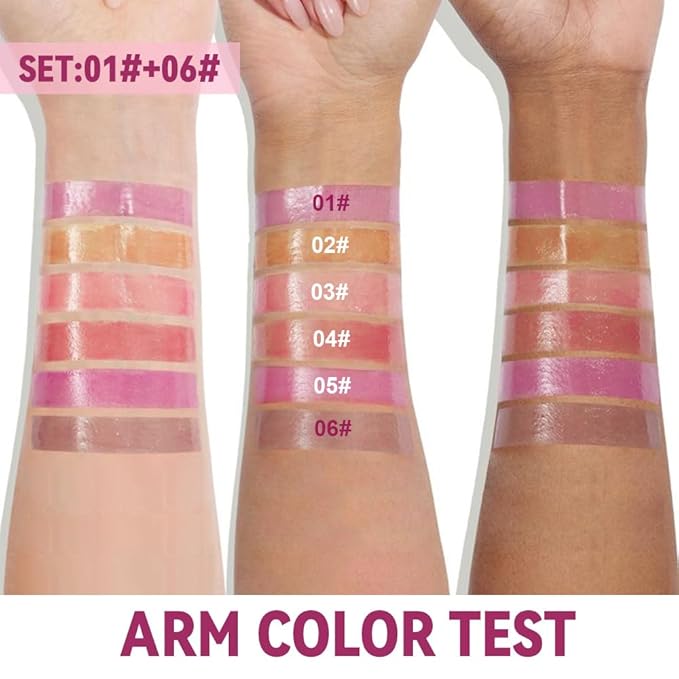 2Pcs Summer Lip Butter Lip Balm Glow Reviver Lip Gloss, Melting Lip Serum, Ultra-Hydrating Natural Vegan Lip Balm, Sheer-Tinted Shine & Hydration, Soothes & Softens Dry Lips (01+06)