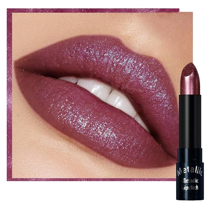 Kaely Glitter Metallic Lipstick Makeup, Shimmer Metallic Lipsticks for Women, High Pigmented Lip Gloss Long Lasting Waterproof Smudge Proof, Vegan & Cruelty-Free, 13