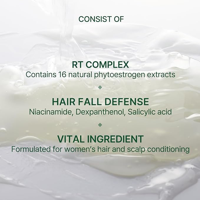 Alpha Erguen Women’s Hair Loss Care Shampoo, Vegan & Nutrient-Rich Formula, Repairs, Strengthens & Thickens Fine Hair, Deep Cleansing & Scalp Care with Plant-Based Extracts, 500ml / 16.9 fl oz
