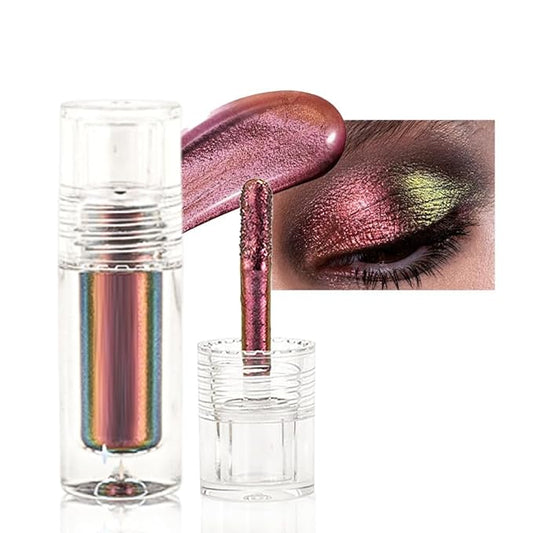 evpct Purple Gold Red Duochrome Chameleon Liquid Eyeshadow, Multichrome Metallic Glitter Liquid Eye Shadow Makeup for Women, Waterproof Color Shifting High Pigment Holographic Iridescent Eyeshadow