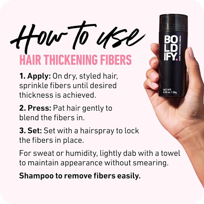 BOLDIFY Hair Fibers (56g) - Fill In Thinning and Fine Hair for an Instantly Fuller, Thicker Look - 14 Shades for Women & Men - Ash Brown