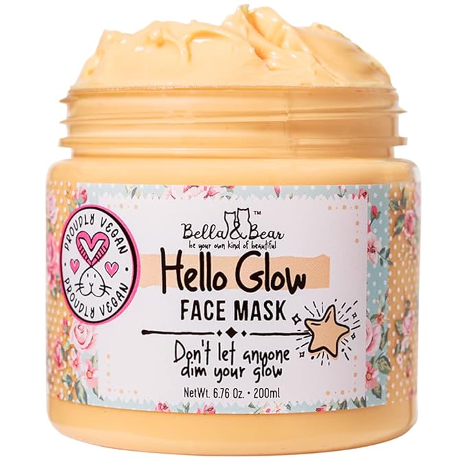 Bella & Bear Hello Glow Face Mask for refining and brightening - Vegan - 6.7oz