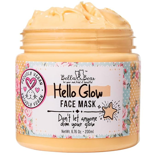 Bella & Bear Hello Glow Face Mask for refining and brightening - Vegan - 6.7oz