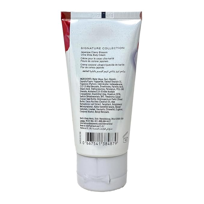 Bath & Body Works Japanese Cherry Blossom 4 Piece Mini Body Cream Bundle with a Natural Oats Sample Soap - Travel Size