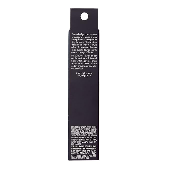 e.l.f. No Budge Matte Shadow Stick, One-Swipe Cream Eyeshadow Stick, Long-Wear & Crease Resistant, Matte Finish, Vegan & Cruelty-Free, Out Of Sight
