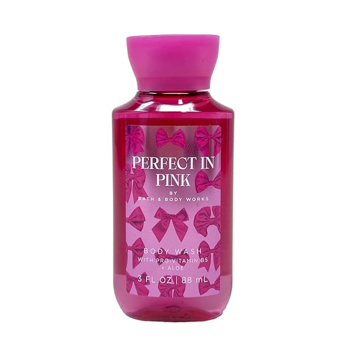 Bath & Body Works Perfect In Pink Mini Trio Bundle - Body Cream - Fragrance Mist and Body Wash with a Himalayan Salts Springs Sample Soap - Travel Size