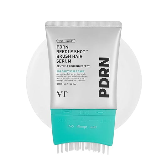 VT COSMETICS PDRN Reedle Shot Brush Hair Serum, Cooling & Refreshing Scalp Care with Vegan PDRN, Caffeine & Spicule Complex, Lightweight & Non-Greasy Daily Scalp Solution, 3.38 fl oz / 100 mL