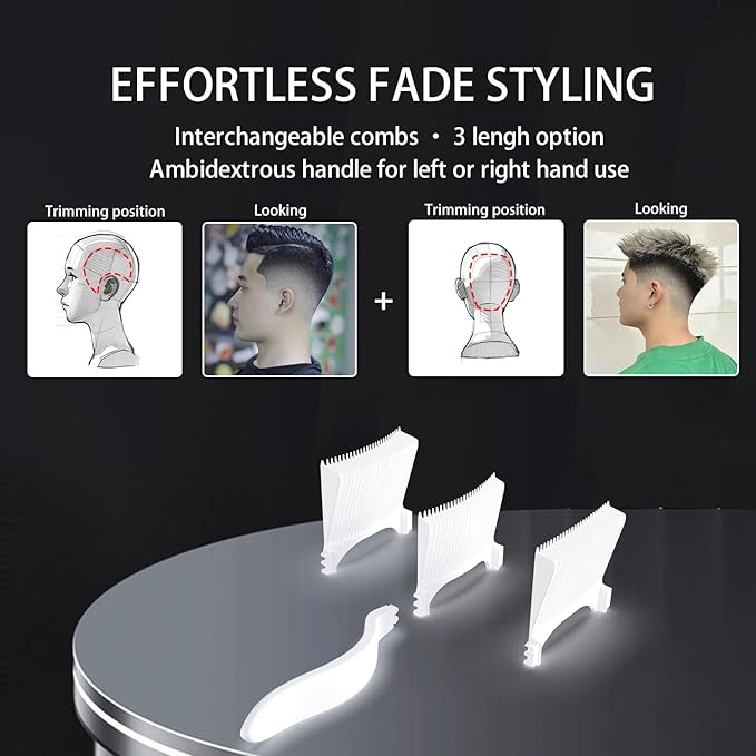 NebulaBloom Professional Hair Cutting comb, Fading Comb, Dual-Layer Fast and Convenient Trimming, Interchangeable Left/Right-hand Self Haircut comb Kit, hair Styling DIY Haircuts, groom tool