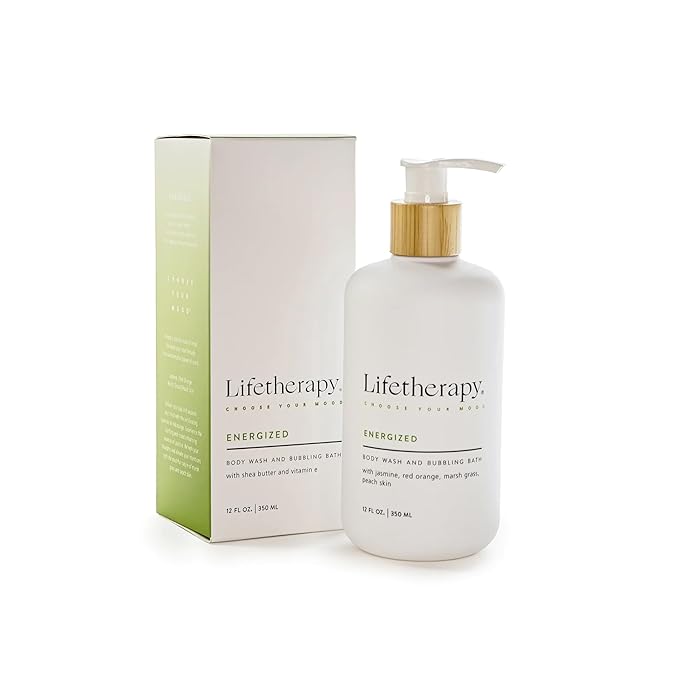 Lifetherapy 3-in-1 Body Wash, Bubble Bath & Hand Wash – Energized | Clean, Skin-Loving Formula | Vegan & Gluten Free | Nourishing & Revitalizing | Free From Parabens, Sulfates & Phthalates12oz.