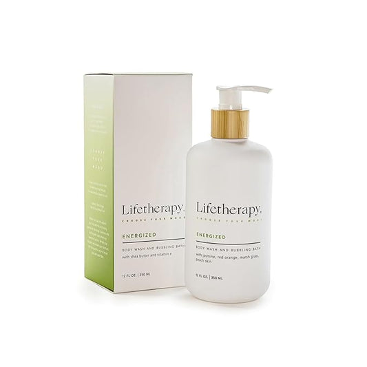 Lifetherapy 3-in-1 Body Wash, Bubble Bath & Hand Wash – Energized | Clean, Skin-Loving Formula | Vegan & Gluten Free | Nourishing & Revitalizing | Free From Parabens, Sulfates & Phthalates12oz.