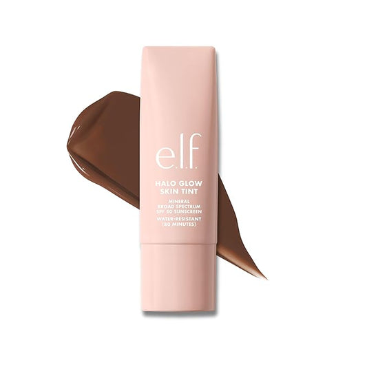 e.l.f. Halo Glow Skin Tint SPF 50, Tinted Moisturizer For Light, Buildable Coverage, Creates A Natural Glow, Vegan & Cruelty-Free, 16 Rich Cool