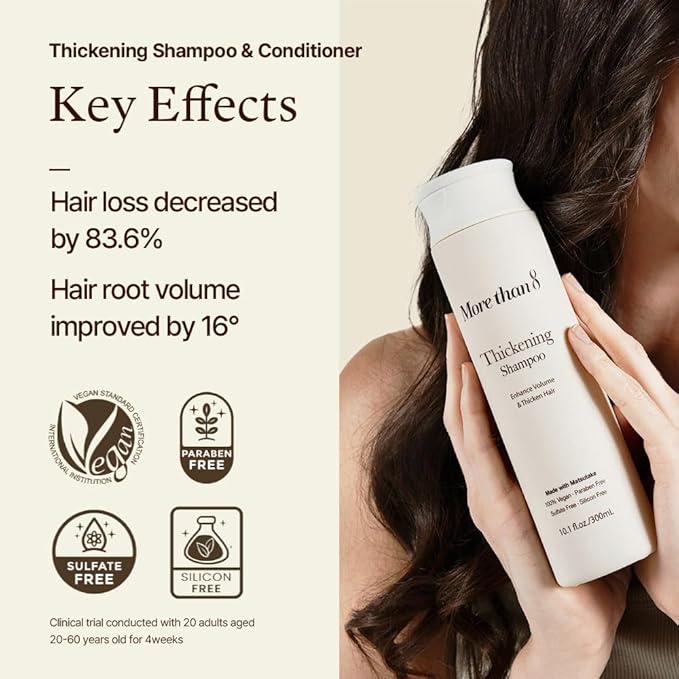 Thickening Treatment Conditioner with Matsutake Extract – The Ultimate Solution for Hair Thinning and Volume Loss, 100% Vegan, Parabens Free, for All Types of Hair, 10.1 oz