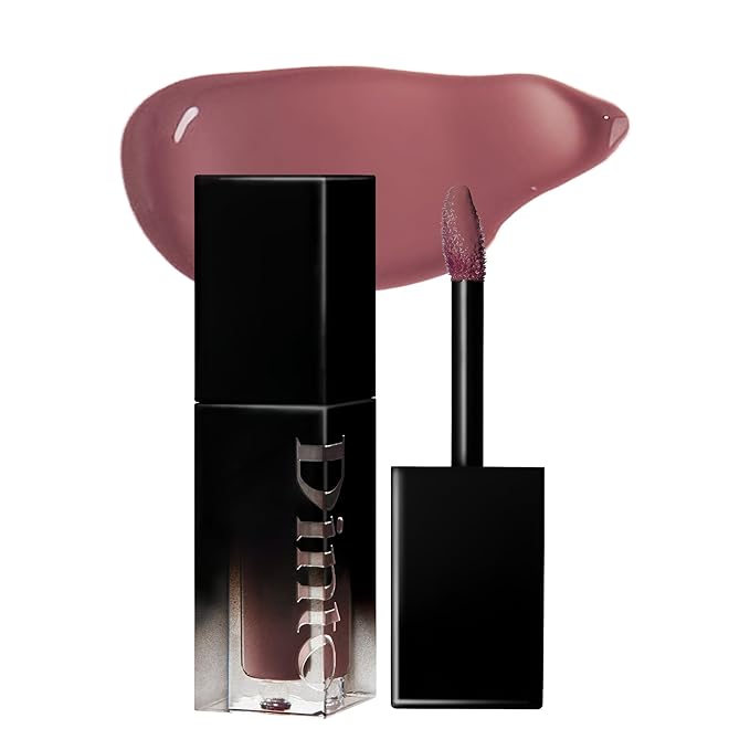 DINTO Blur-Glowy Lip Tint - Glossy Finish, Hydrating, Long Lasting, Lightweight Texture, Non-Sticky, Vegan & Cruelty-Free, K beauty (214 Venia, 0.11 fl.oz) (30 colors)