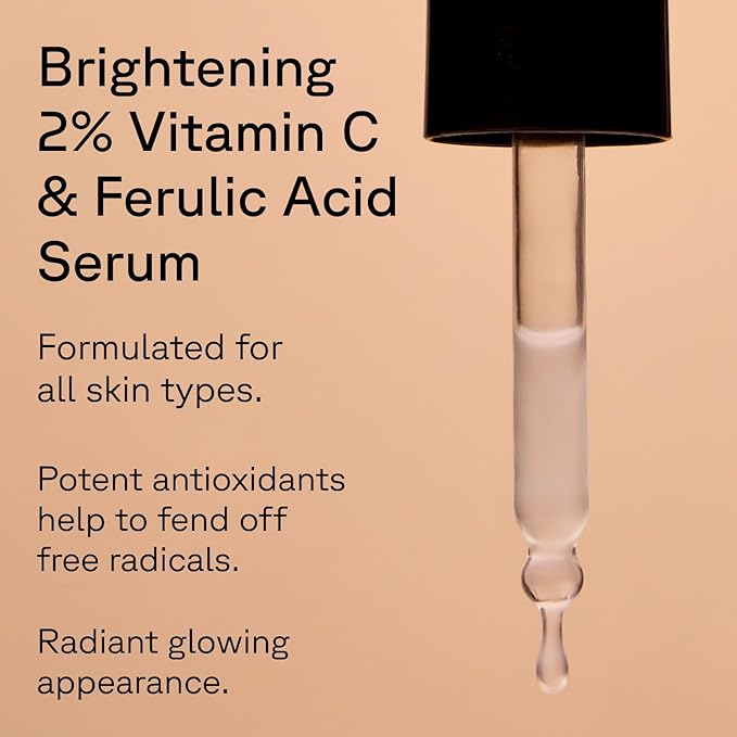 Acure Brightening 2% Vitamin C & Ferulic Acid Serum - Vit C Serum for Face, Anti Aging, Bright Glow for Women & Men, Facial Skincare, Vegan & Cruelty Free - 1 fl oz (2 Pack)