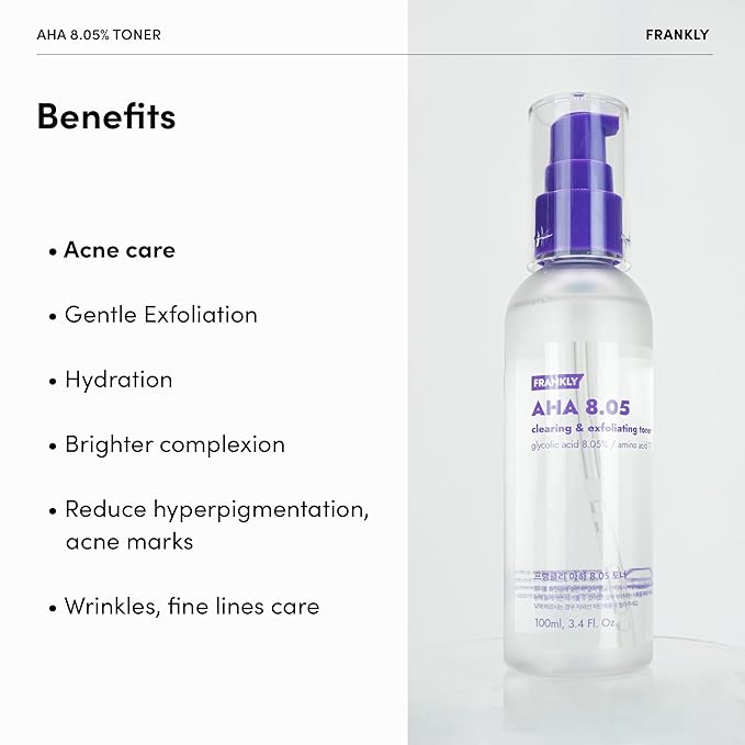 FRANKLY Pore-Perfecting Duo: Closer Serum & AHA 8.05 Toner | Skincare Gifts | Pore Minimizer, Anti-Aging, Glycolic Acid & Peptide Formula | Smooth Texture & Radiance | Korean Skin Care Set