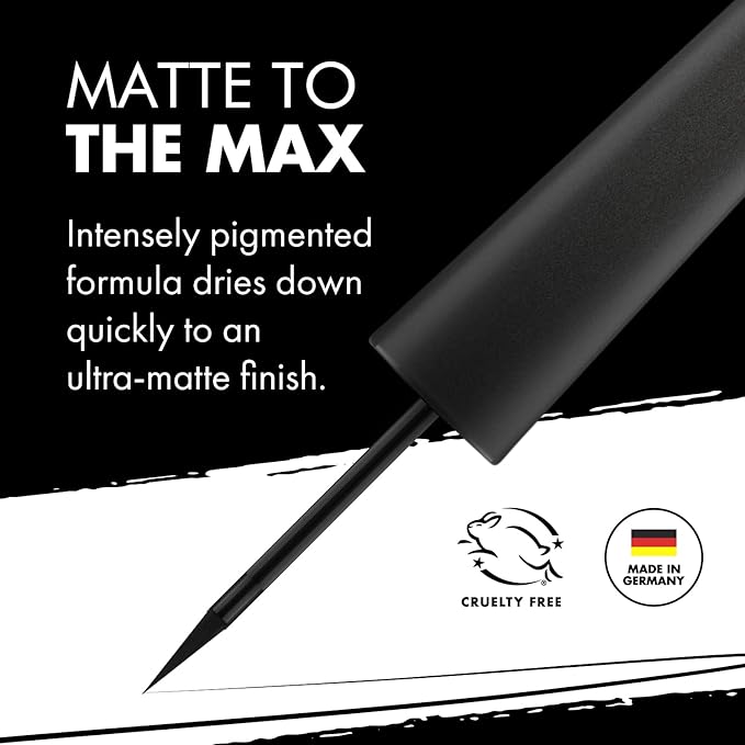 Milani Stay Put Matte Liquid Eyeliner - Black, Waterproof, 17H Wear, Cruelty-Free, Vegan, Smudgeproof, Long Lasting