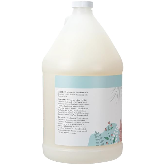 Ginger Lily Farms Botanicals Moisturizing Shampoo for All Hair Types, 100% Vegan & Cruelty-Free, Cucumber Mint Bliss Scent, 1 Gallon (Pack of 4)