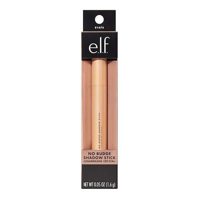 e.l.f. No Budge Shadow Stick, Long-Lasting Cream Eyeshadow Stick For High-Pigment, Metallic Color, Vegan & Cruelty-Free, Champagne Crystal