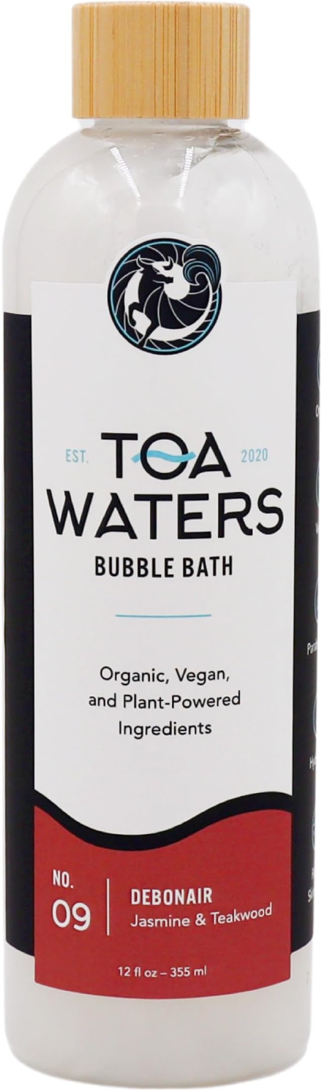 Bubble Bath – Jasmine & Teakwood – Bold, Sophisticated Scent, Sulfate-Free, Sensual Bath Soak – 12 fl oz – TOA Waters
